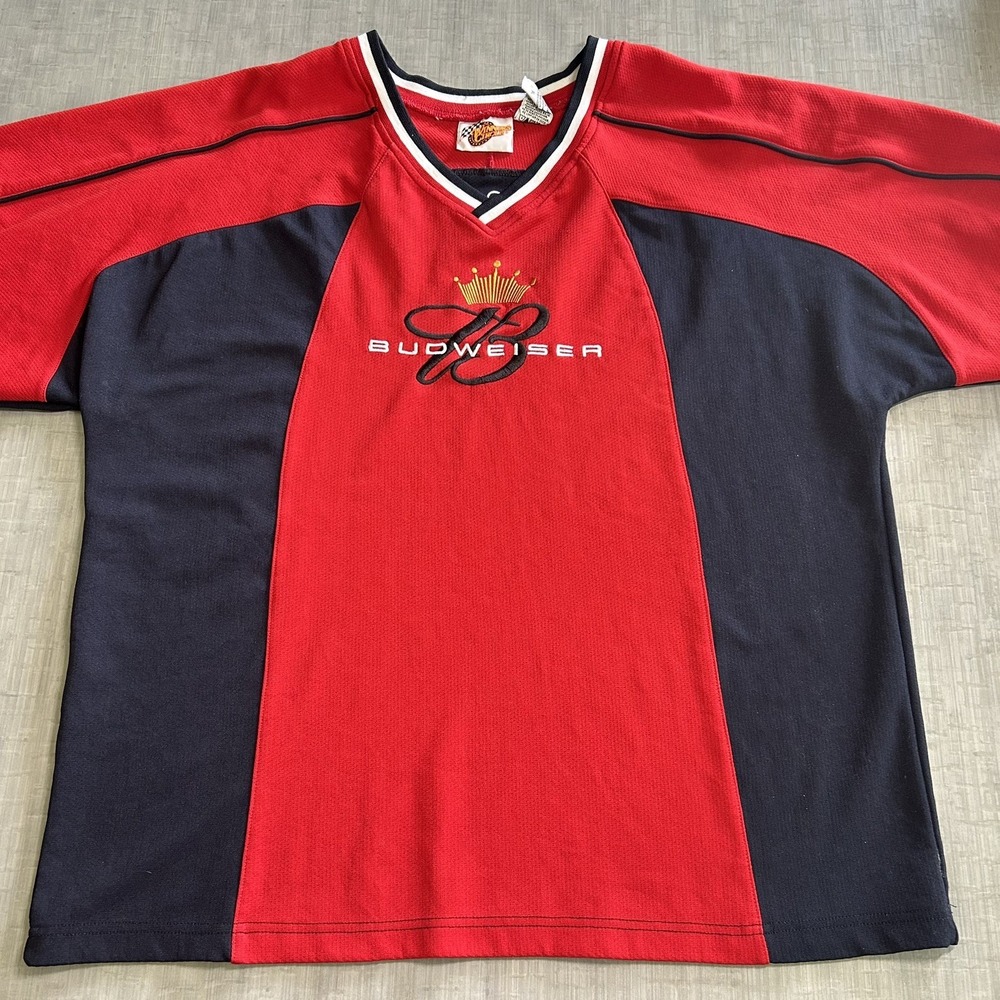 NASCAR Budweiser Beer Racing Dale Jr Jersey Men's Size XL Race Shirt Y2K